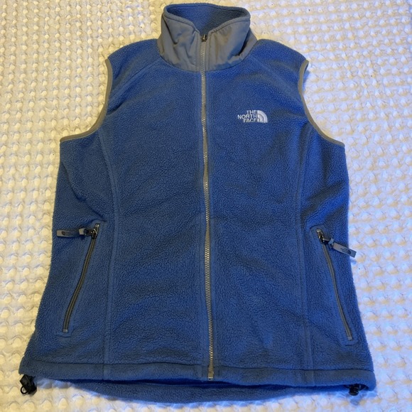 The North Face Polartec Full Zip‎ Fleece Vest Light Blue Womens Size Medium M - Picture 1 of 8